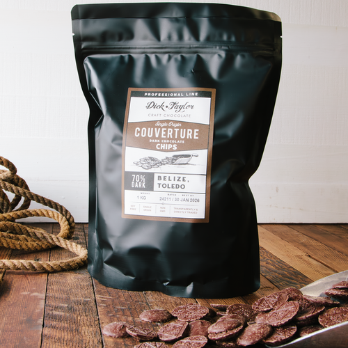 70% Belize Couverture Chips 1 Kilo – Dick Taylor Craft Chocolate