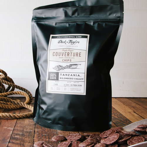 68% Tanzania Couverture Chips 1 Kilo – Dick Taylor Craft Chocolate